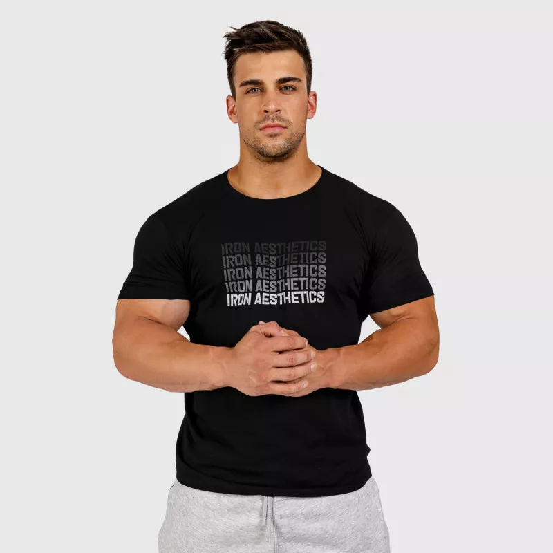 Pánské fitness tričko Iron Aesthetics Shades, černé-2
