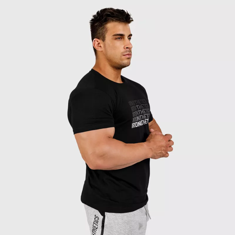 Pánské fitness tričko Iron Aesthetics Shades, černé-3