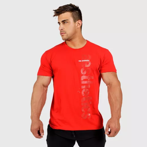 Pánské fitness tričko Iron Aesthetics Cross, červené