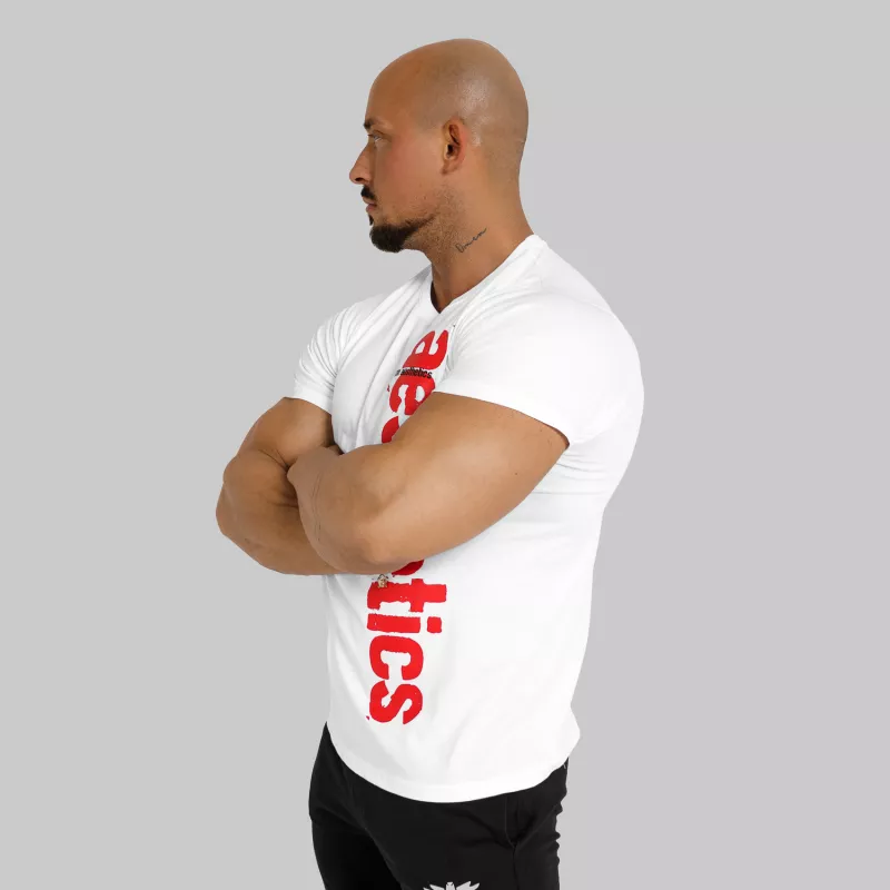 Pánské fitness tričko Iron Aesthetics Cross, bílé-3