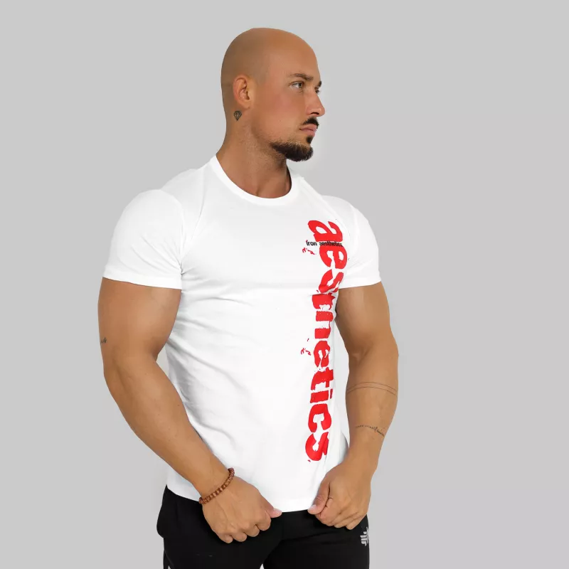 Pánské fitness tričko Iron Aesthetics Cross, bílé-2