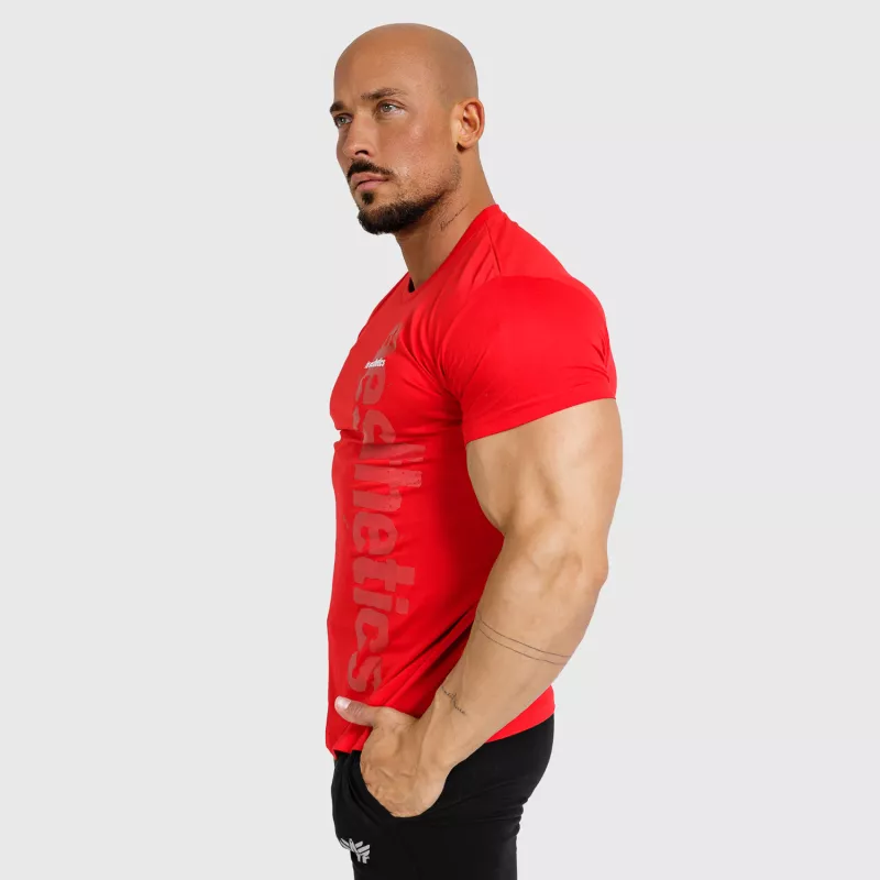 Pánské fitness tričko Iron Aesthetics Cross, červené-3
