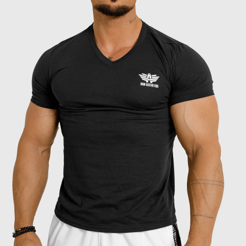 Pánské tričko Iron Aesthetics V-neck, černé