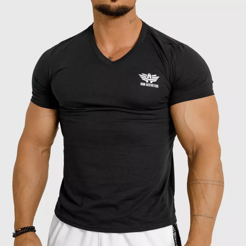 Pánské tričko Iron Aesthetics V-neck, černé-1