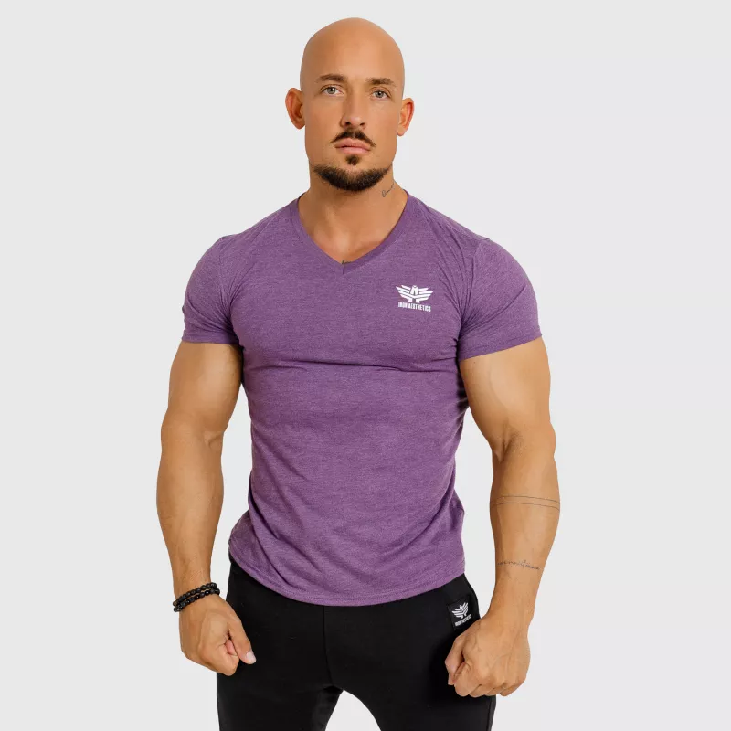 Pánské tričko Iron Aesthetics V-neck, aubergine-4