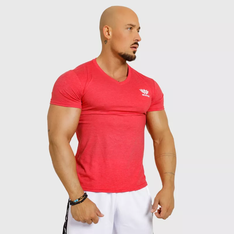 Pánské tričko Iron Aesthetics V-neck, červené-3