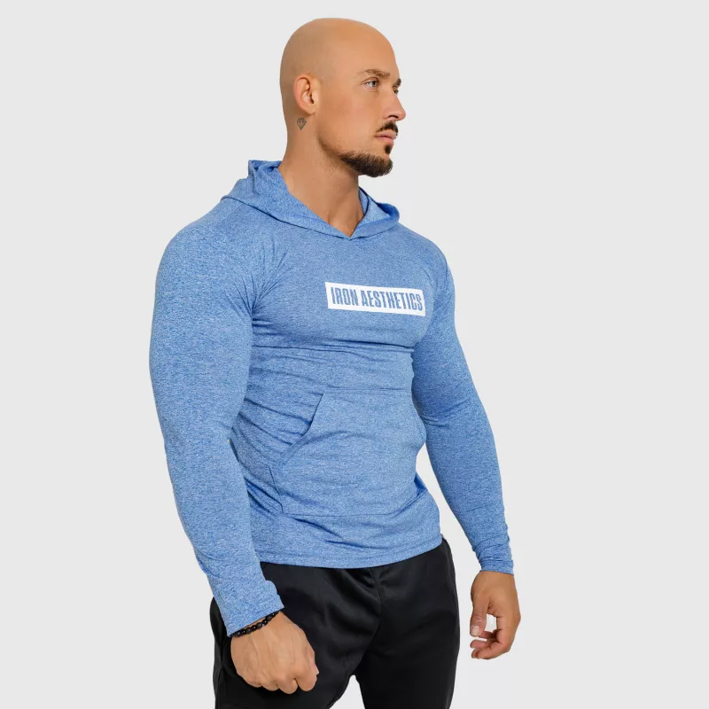 Pánské tričko s kapucí Iron Aesthetics Active Fit, modré-3