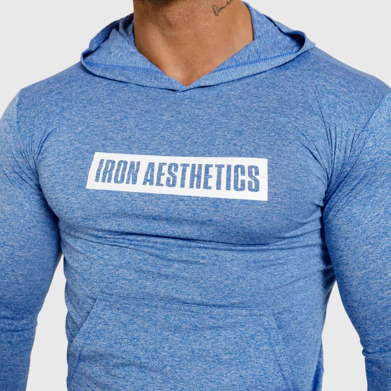 Pánské tričko s kapucí Iron Aesthetics Active Fit, modré-5