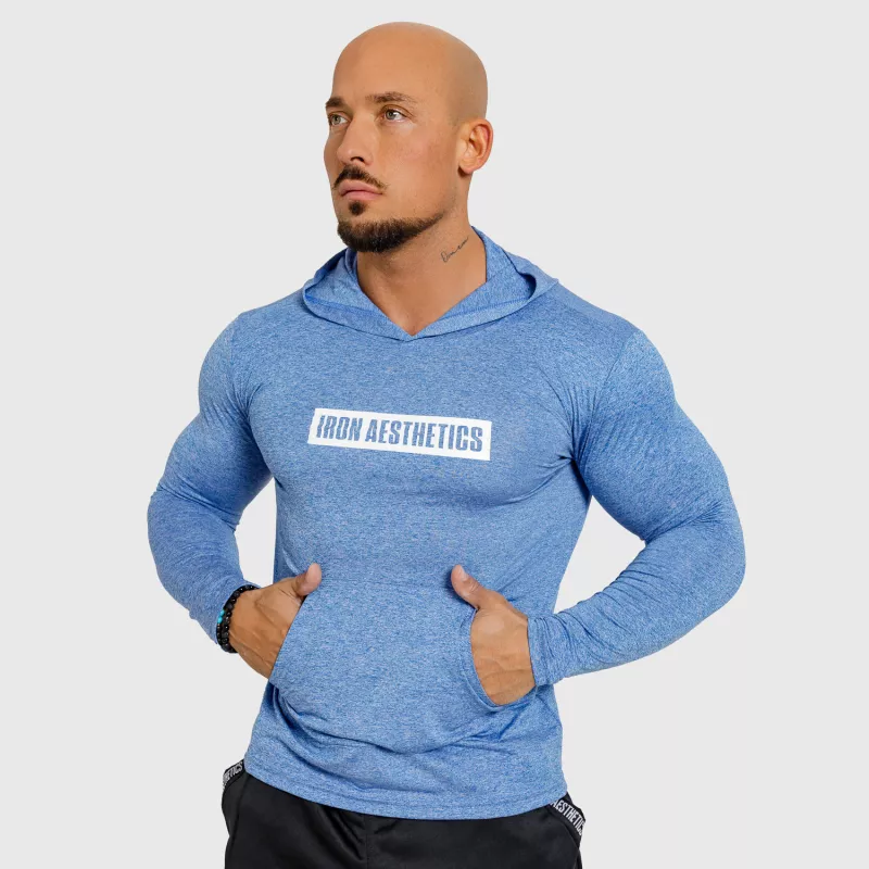 Pánské tričko s kapucí Iron Aesthetics Active Fit, modré-6