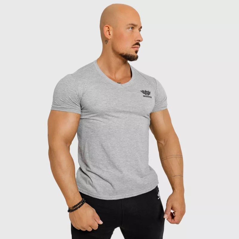 Pánské tričko Iron Aesthetics V-neck, šedé-3
