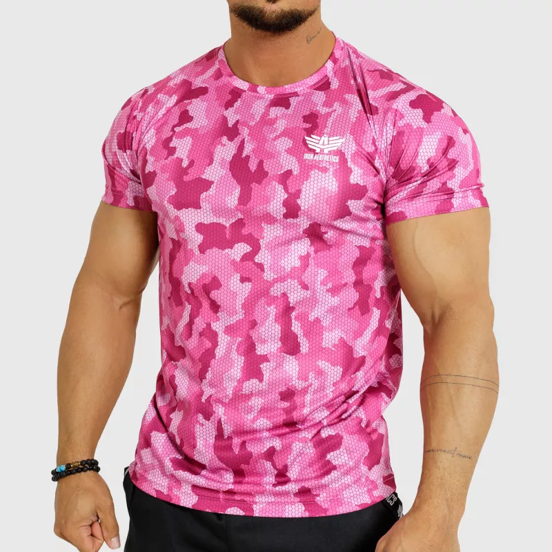 Funkční tričko Iron Aesthetics Hexo, camo pink-1