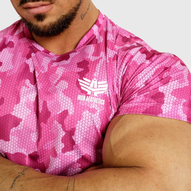Funkční tričko Iron Aesthetics Hexo, camo pink-6