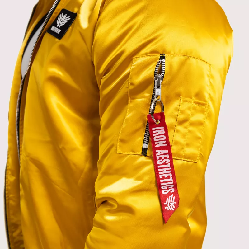 Pánská přechodná bunda s kožešinou Iron Aesthetics, žlutá-12