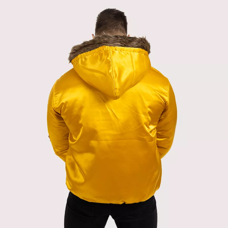 Pánská přechodná bunda s kožešinou Iron Aesthetics, žlutá-7