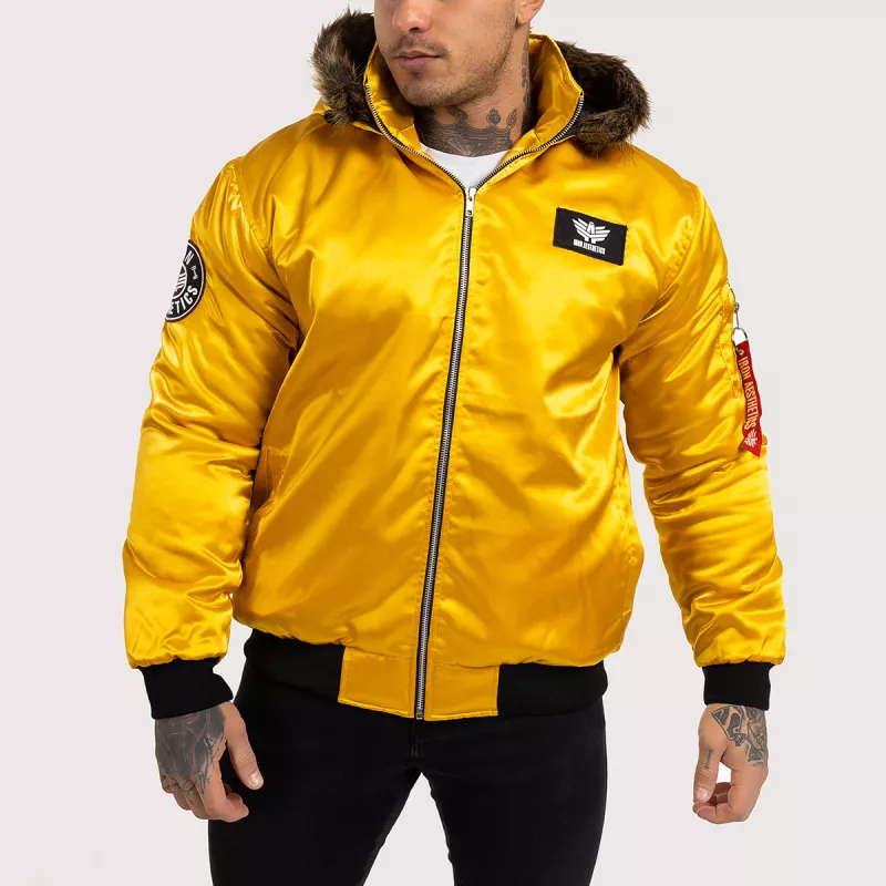 Pánská přechodná bunda s kožešinou Iron Aesthetics, žlutá-1
