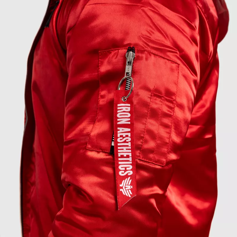 Pánská přechodná bunda s kožešinou Iron Aesthetics, červená-10