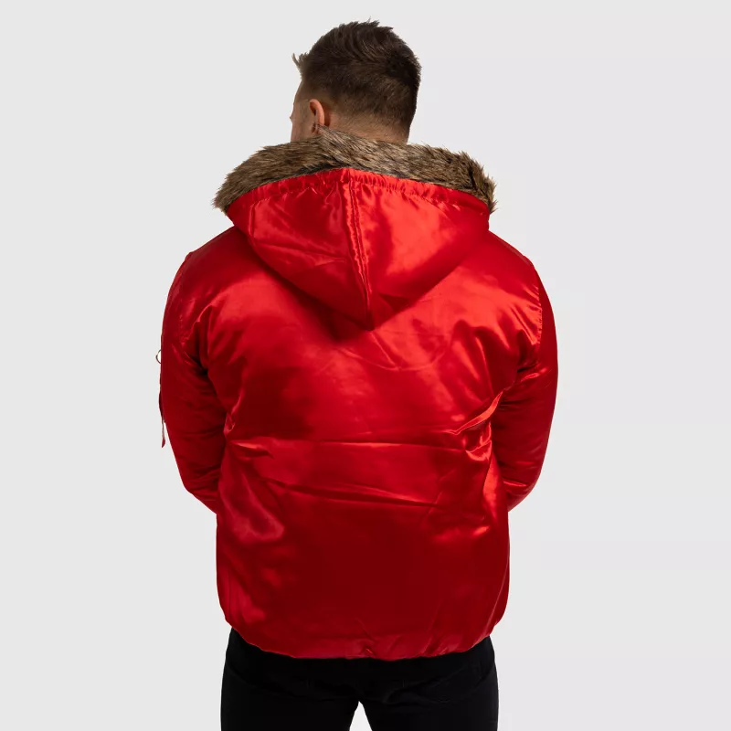 Pánská přechodná bunda s kožešinou Iron Aesthetics, červená-8