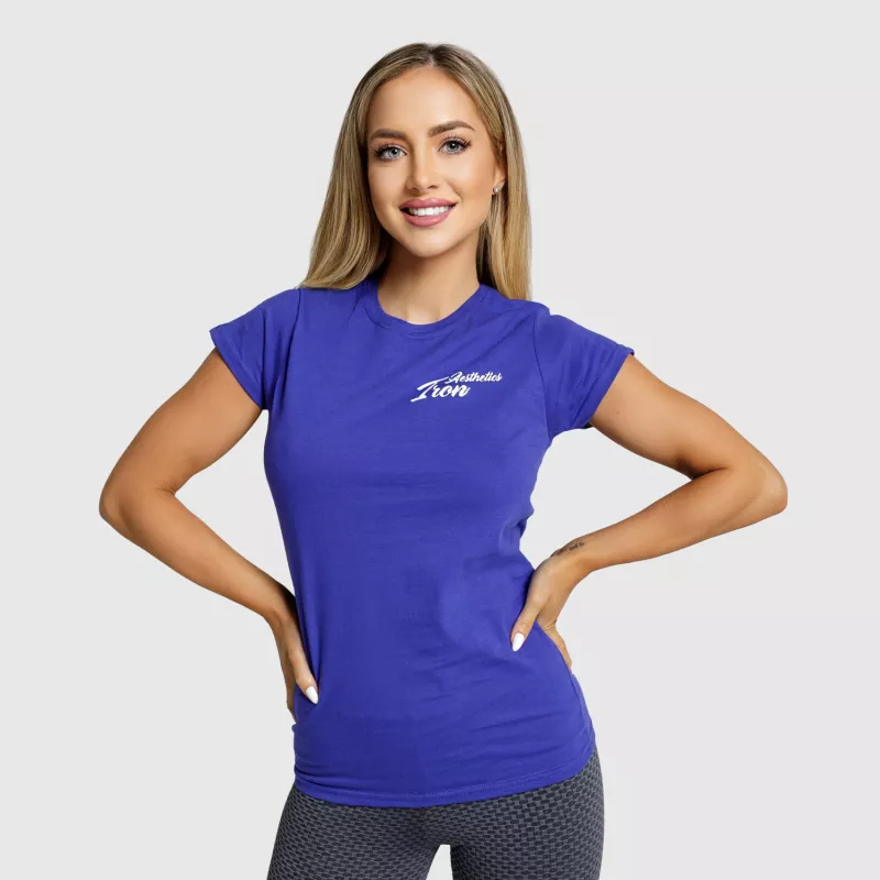 Dámské fitness tričko Iron Aesthetics Fit, modré-4