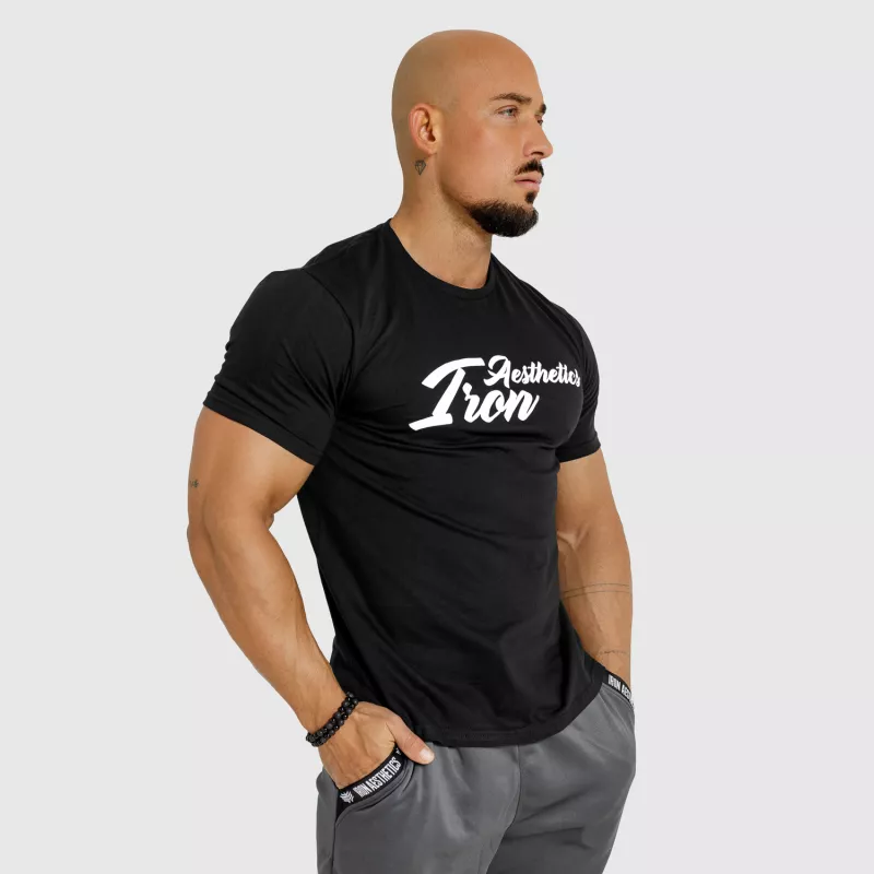 Pánské fitness tričko Iron Aesthetics Puff, černé-2