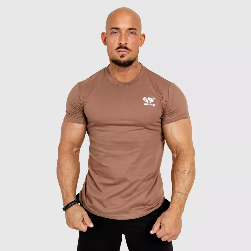 Pánské fitness tričko Iron Aesthetics Resist, hnědé-3