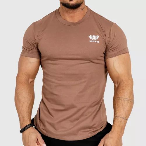 Pánské fitness tričko Iron Aesthetics Resist, hnědé