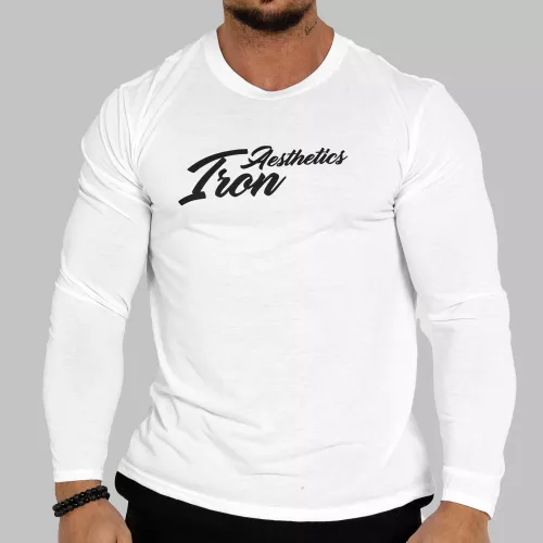 Funkční tričko s dlhouhým rukávem Iron Aesthetics Charge, bílé