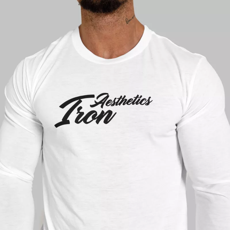 Funkční tričko s dlhouhým rukávem Iron Aesthetics Charge, bílé-5
