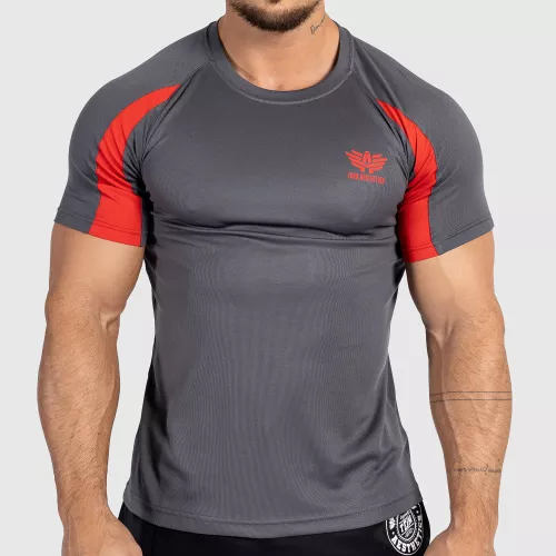 Pánské sportovní tričko Iron Aesthetics Contrast, charcoal/red