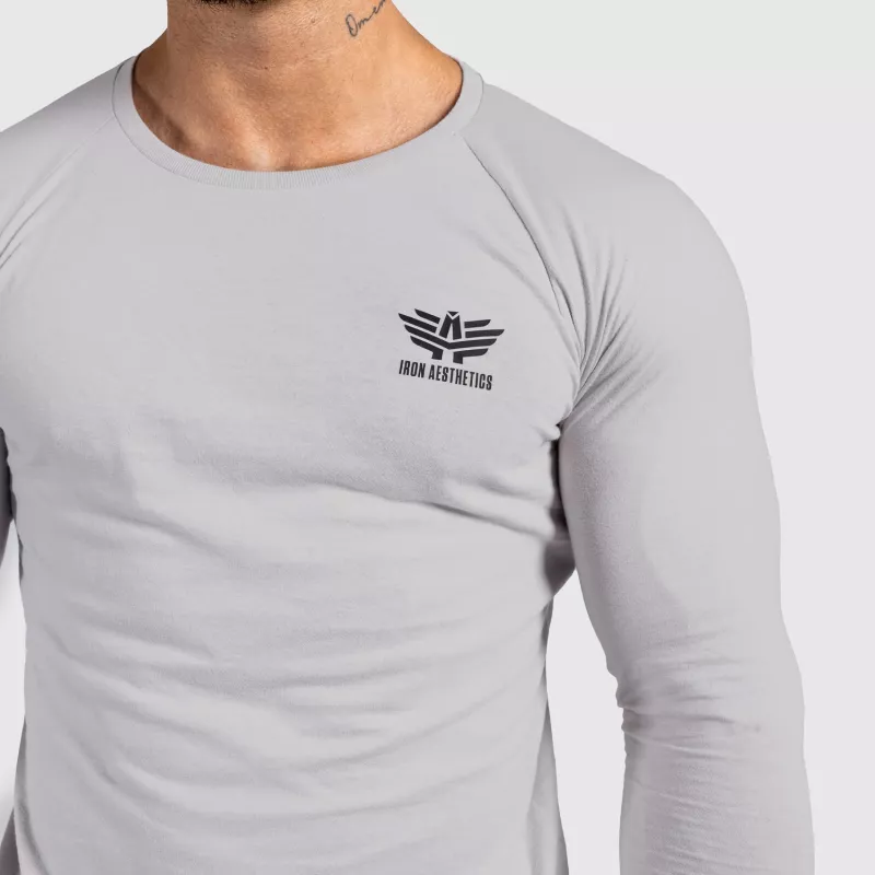 Pánské tričko s dlouhým rukávem Iron Aesthetics Longsleeve, šedé-5