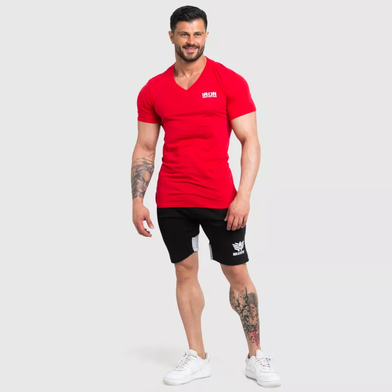 Pánské fitness tričko Iron Aesthetics Explore, červené-3