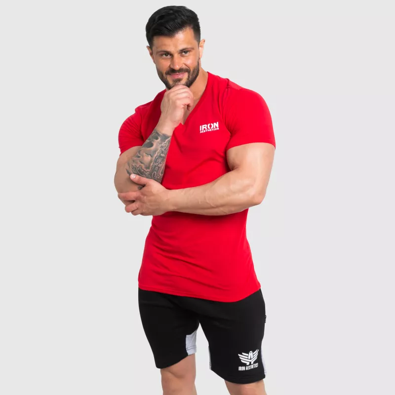 Pánské fitness tričko Iron Aesthetics Explore, červené-2