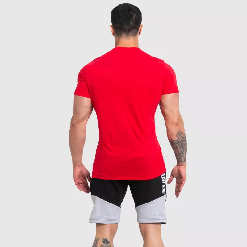 Pánské fitness tričko Iron Aesthetics Explore, červené-5
