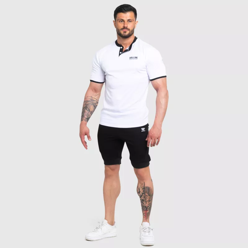 Funkční sportovní tričko Iron Aesthetics Collar, white/black-5