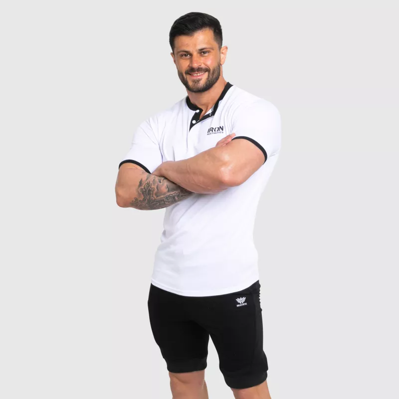 Funkční sportovní tričko Iron Aesthetics Collar, white/black-6