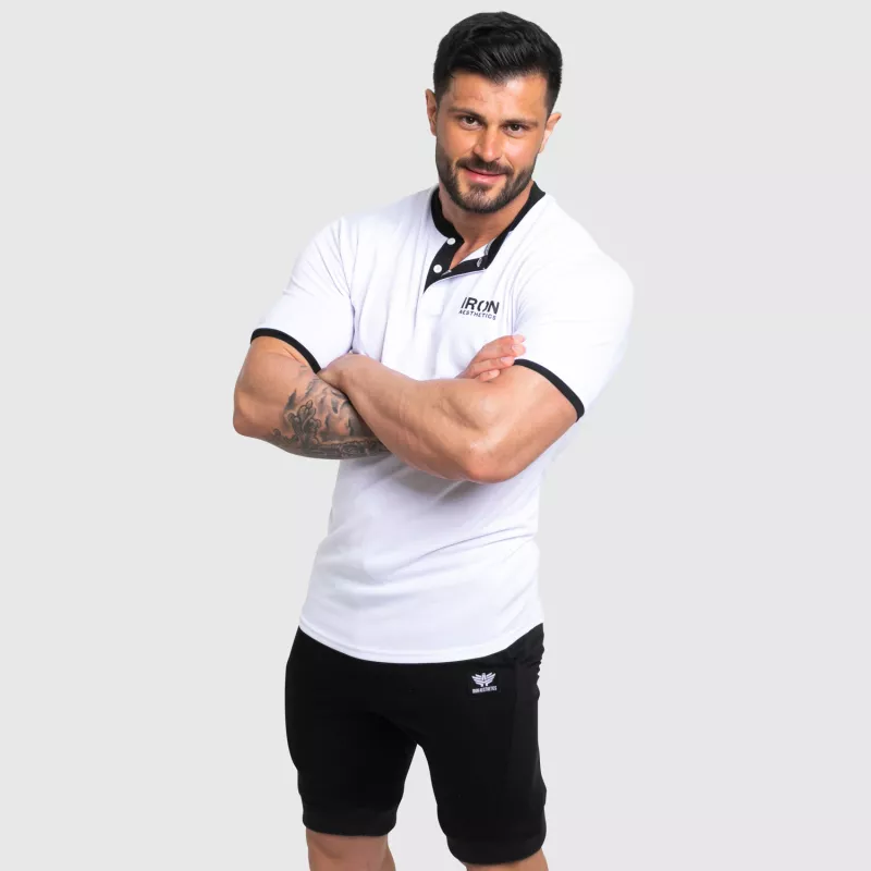 Funkční sportovní tričko Iron Aesthetics Collar, white/black-4