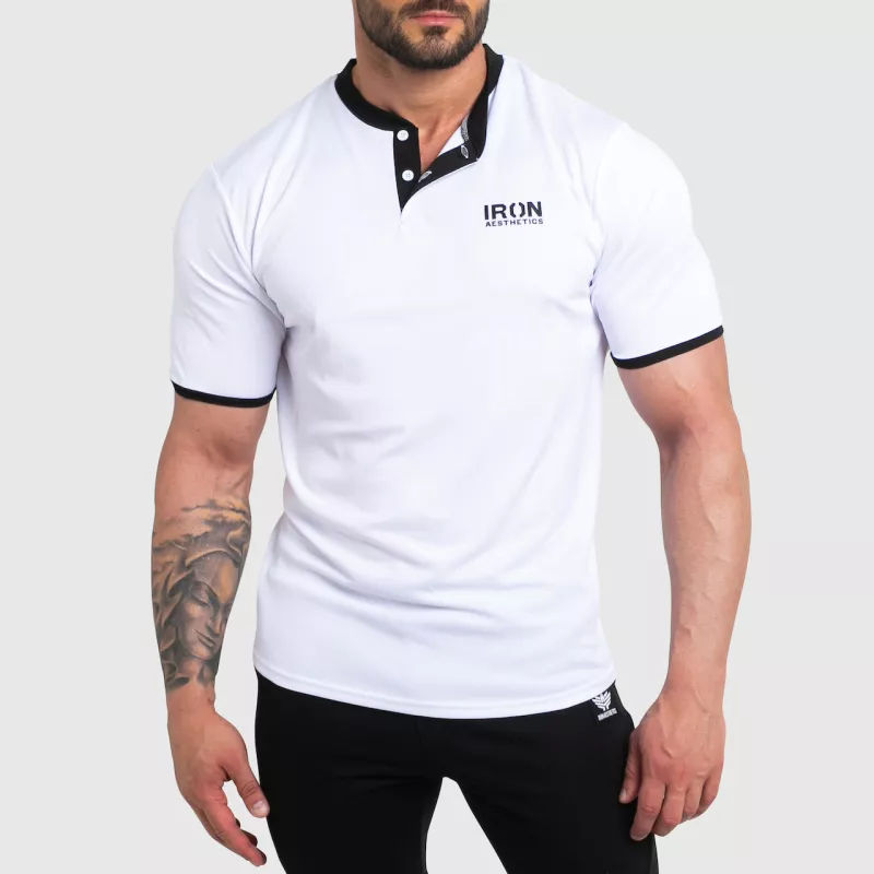 Funkční sportovní tričko Iron Aesthetics Collar, white/black-1