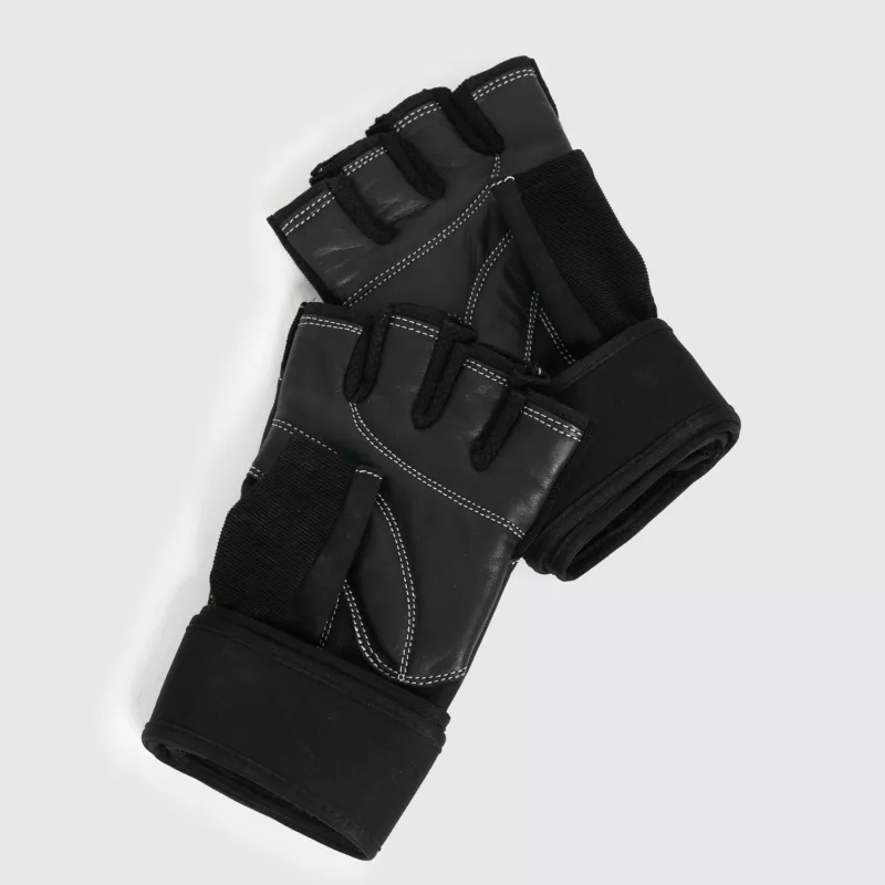 Fitness rukavice Iron Aesthetics Leather Lift, černé-4
