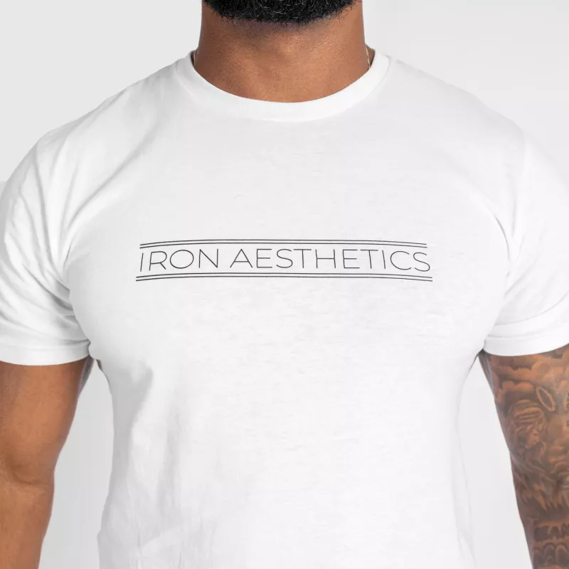 Pánské fitness tričko Iron Aesthetics Glam, bílé-7