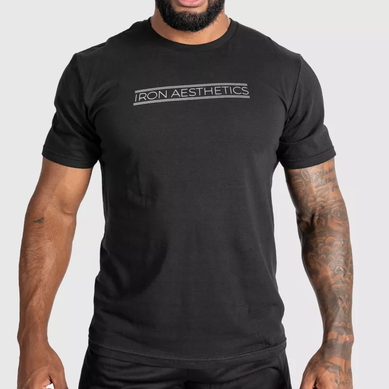 Pánské fitness tričko Iron Aesthetics Glam, černé-1