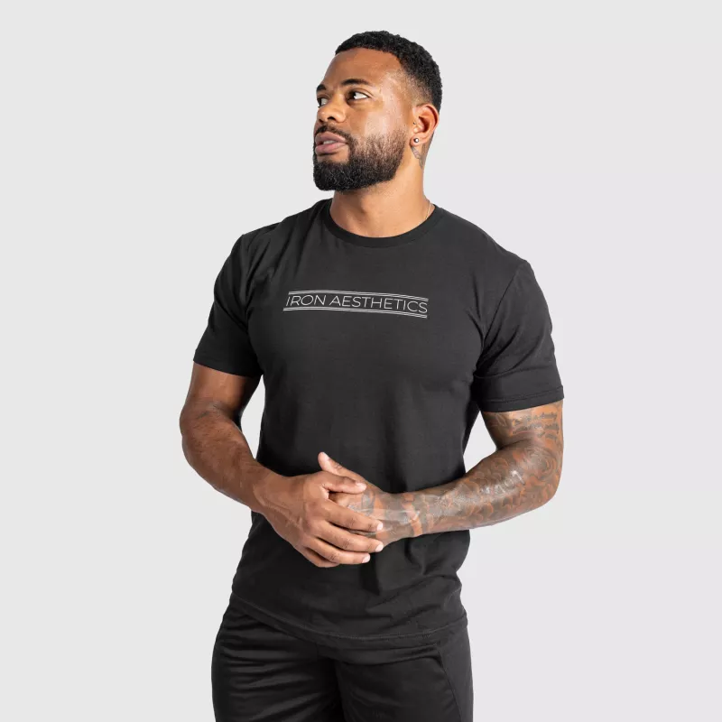 Pánské fitness tričko Iron Aesthetics Glam, černé-2