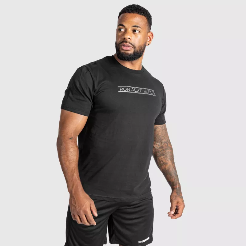 Pánské fitness tričko Iron Aesthetics Glam, černé-5