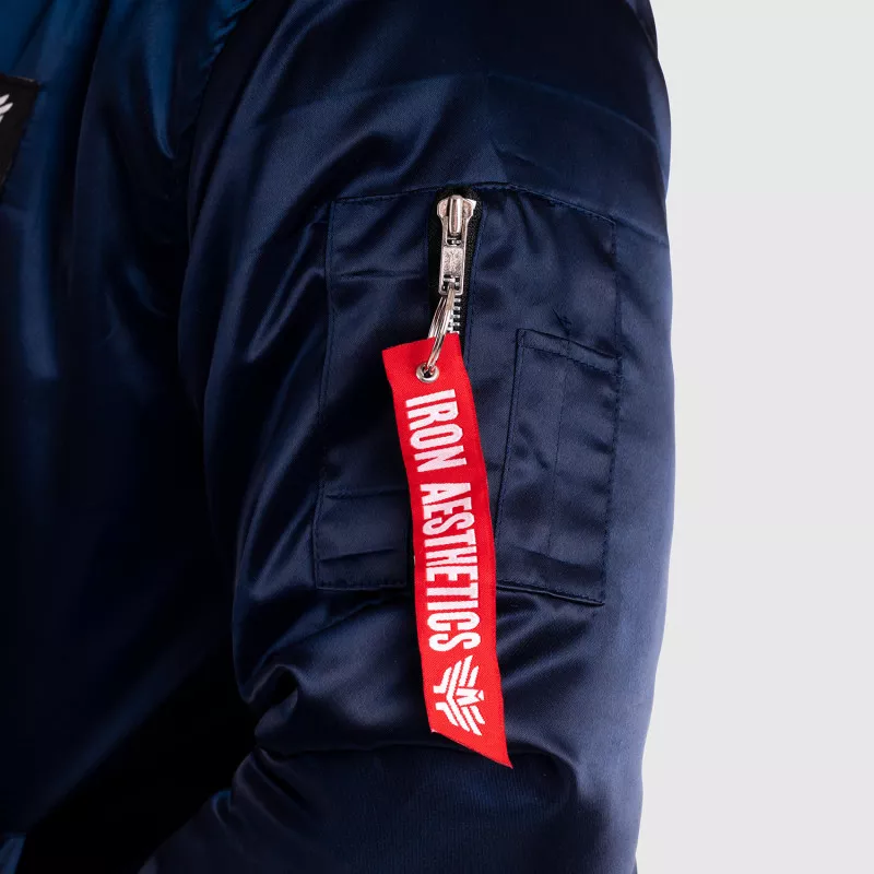 Pánská přechodná bunda s kožešinou Iron Aesthetics, modrá-13