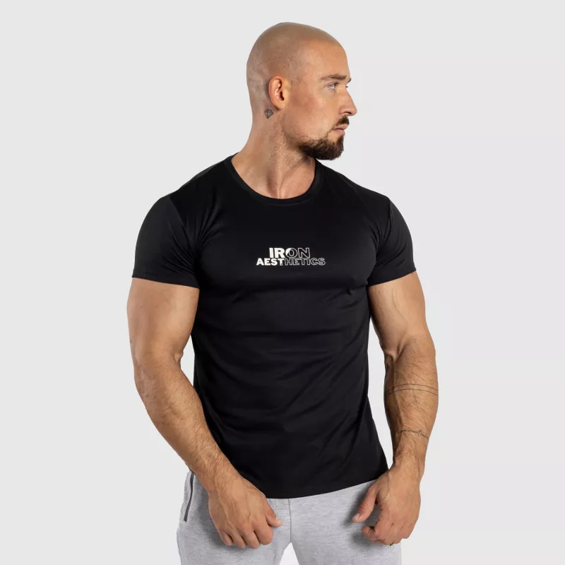 Pánské fitness tričko Iron Aesthetics Split, černé-2