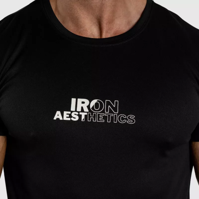 Pánské fitness tričko Iron Aesthetics Split, černé-6