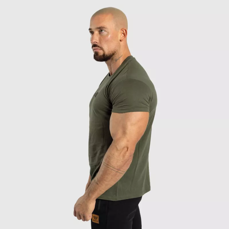 Pánské fitness tričko Iron Aesthetics Gym, vojenská zelená-4