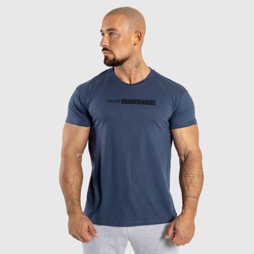 Pánské fitness tričko Iron Aesthetics Gym, modré